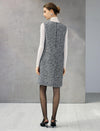 Wool Blend Braided-Trim Crewneck Pocket Sleeveless Dress