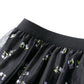 Black Mesh Floral Midi Skirt