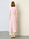 Tencel Linen Sleeveless A-Line Skater Midi Dress