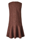 Brown Vintage Round Neck Sleeveless Midi Dress