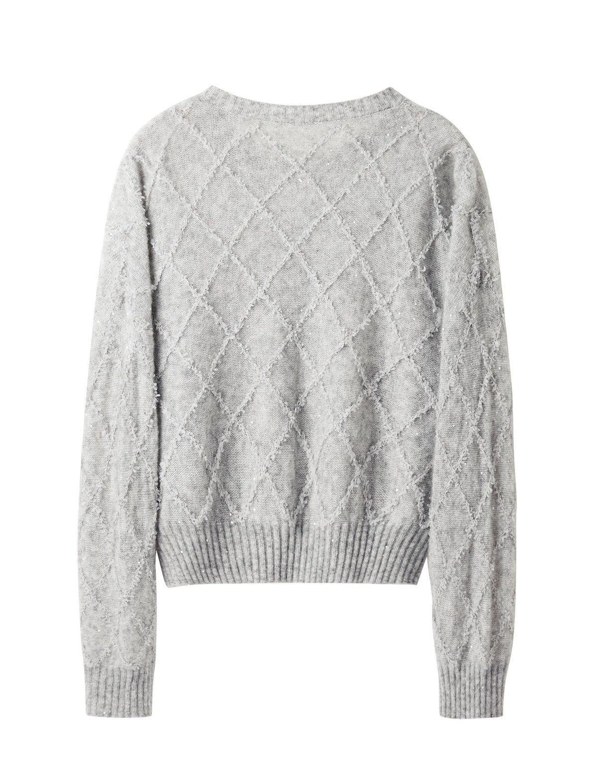 Mohair Sequins Diamond Knit Sweater