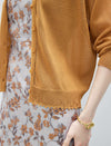 Vintage Button-Front Short Knit Cardigan