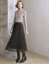 Lace Pleated Midi Skirt