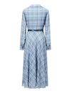 Plaid Belted Fit Flare Midi Dress
