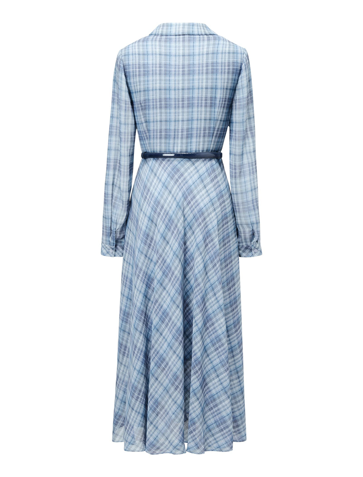 Plaid Belted Fit Flare Midi Dress