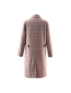 Plaid Collared Raglan-Sleeve Double-Breasted Trench Coat