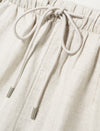 Linen Wide-Leg Drawstring Pants