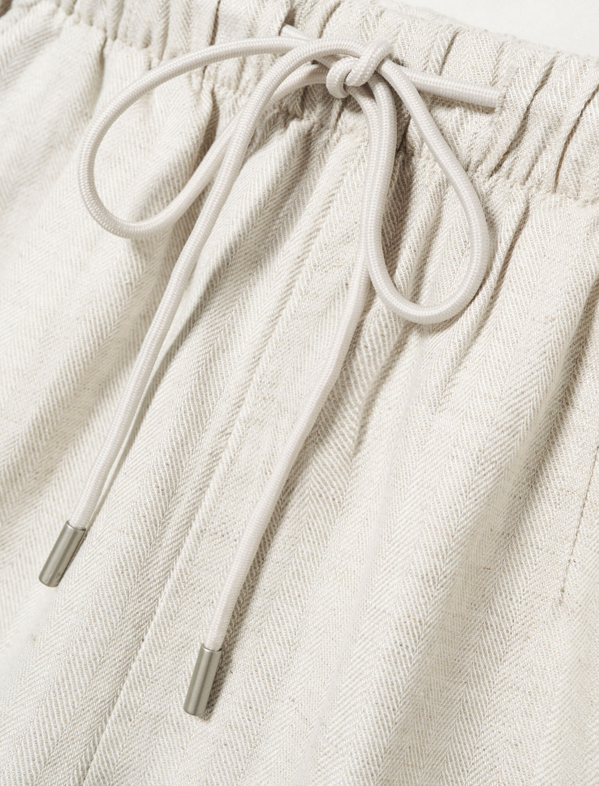 Linen Wide-Leg Drawstring Pants