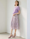 Floral Chiffon Pleated A-Line Skirt