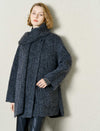 Wool-Suri Alpaca Blend Coat with Matching Scarf