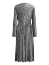 Velvet Waist-Defining Long-Sleeve Dress