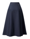 Vintage Pleated A‑Line Midi Skirt
