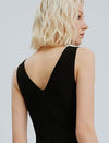 Back V-Cut Sleeveless Midi Dress