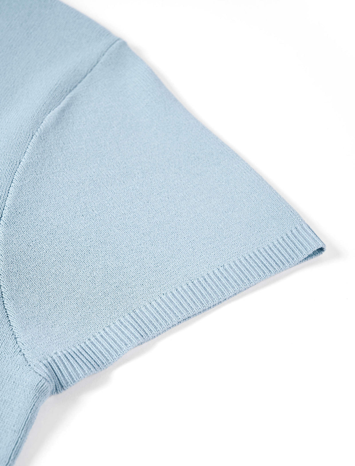 Light Blue Henley Knit Top