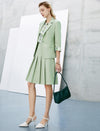 Solid Color Pleated A-Line Skirt