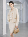 Textured Chain Trim Button Front Cardigan