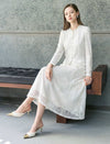 Floral Lace High-Waist A-Line Midi Skirt