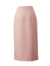Dusty Pink High-Waisted Pencil Midi Skirt