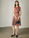 Sleeveless Geometric Jacquard Dress