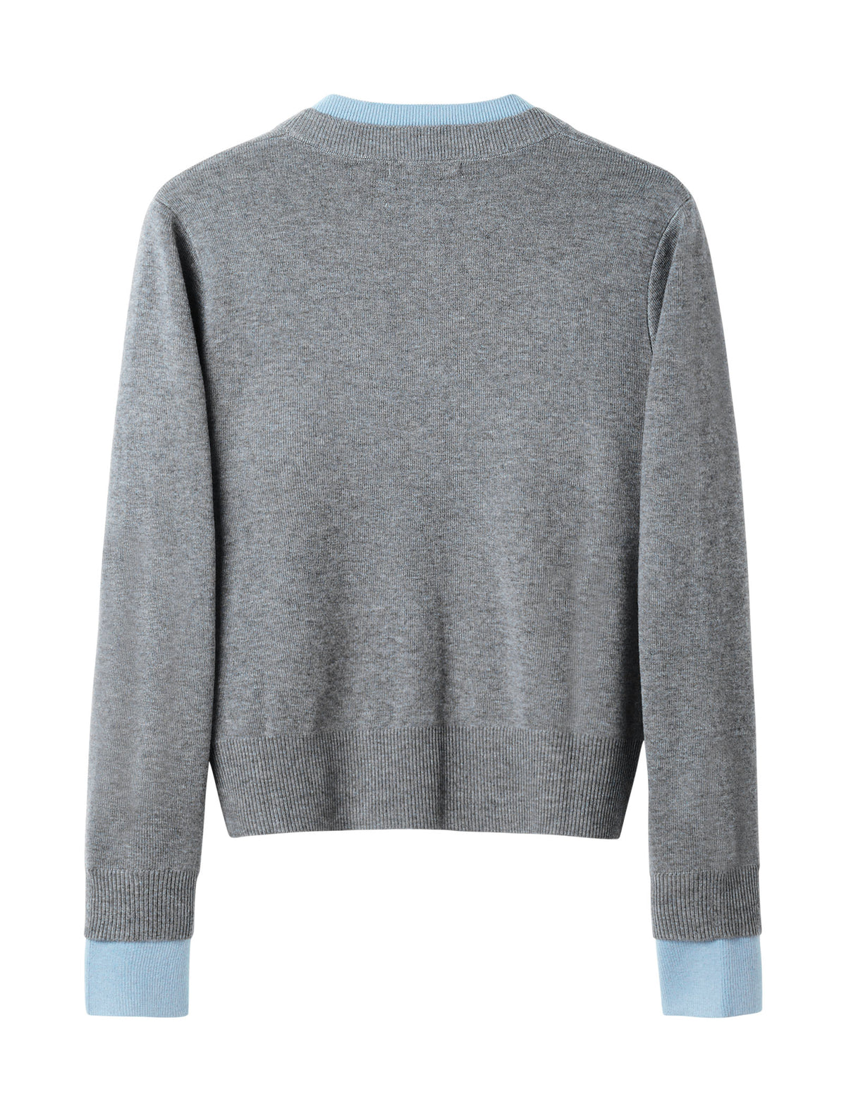 Mock‑Two‑Piece Color‑Block Knit Cardigan