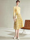 Floral Pleated A-Line Skirt