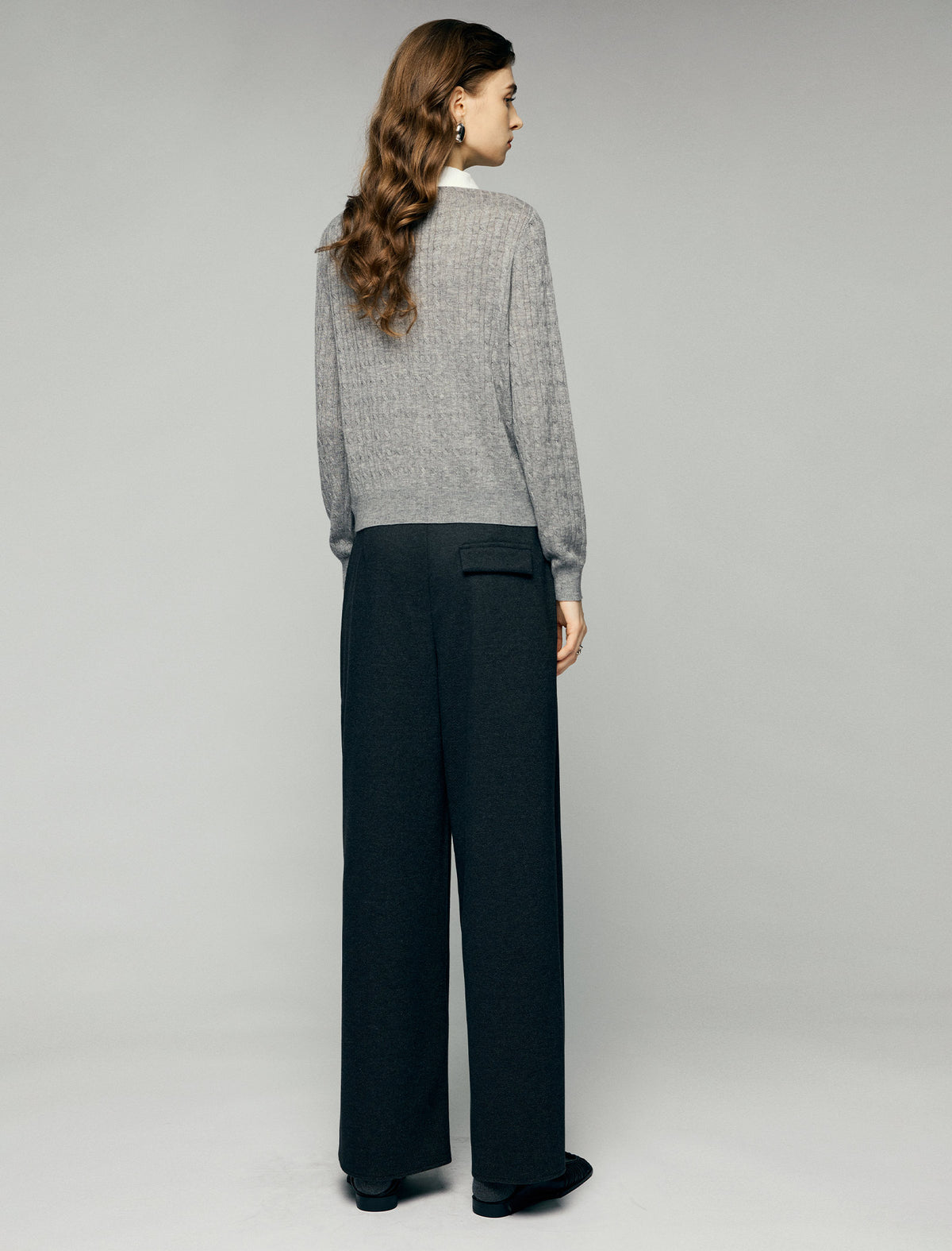 High-Waist Pocket Charm Wide-Leg Pants
