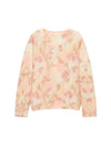 Wool Blend Floral Sequin Crewneck Relaxed Sweater