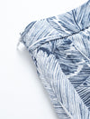 Leaf Print Pleated Midi Skirt