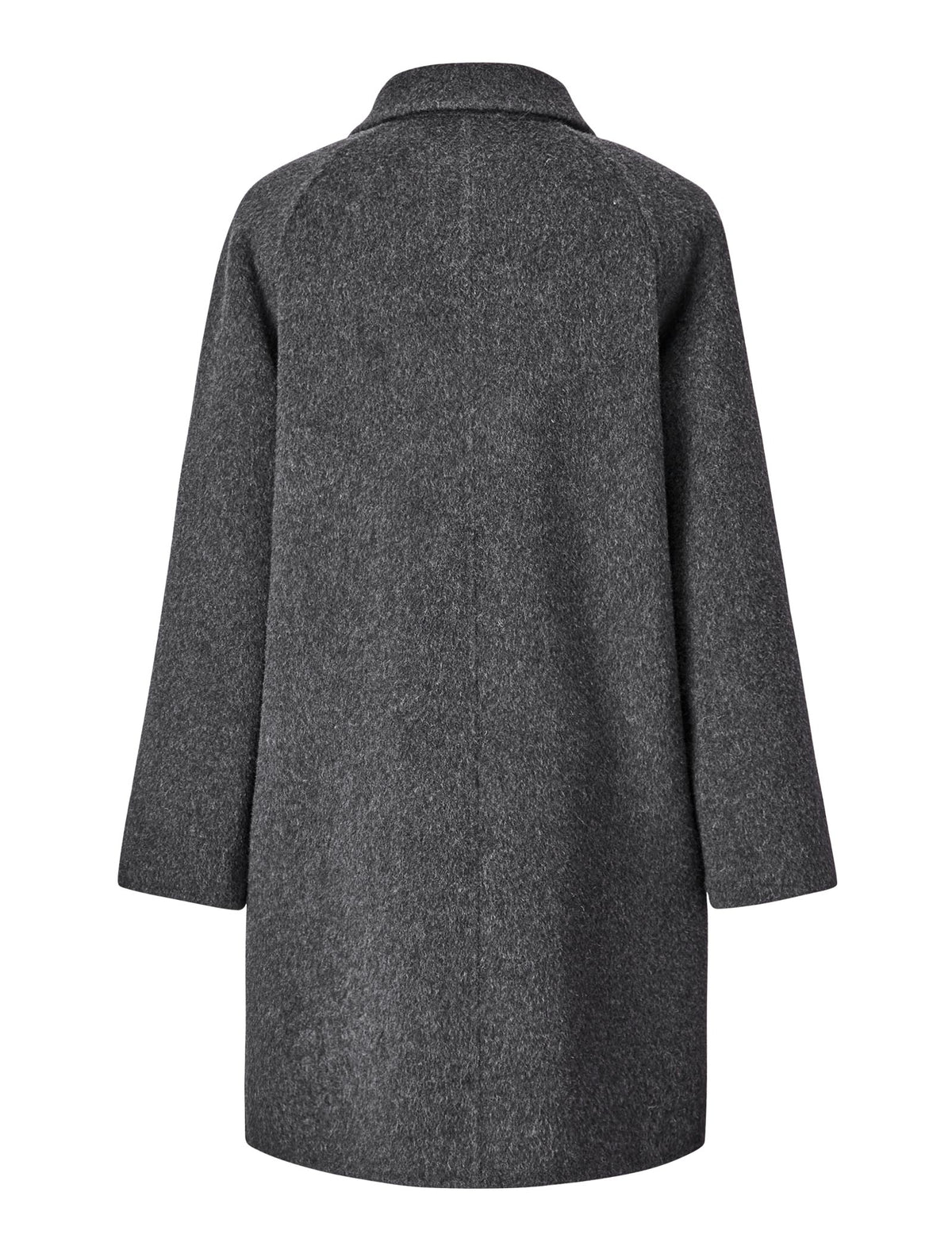 100% Wool Gray Double-Faced Lapel Mid-Length Coat