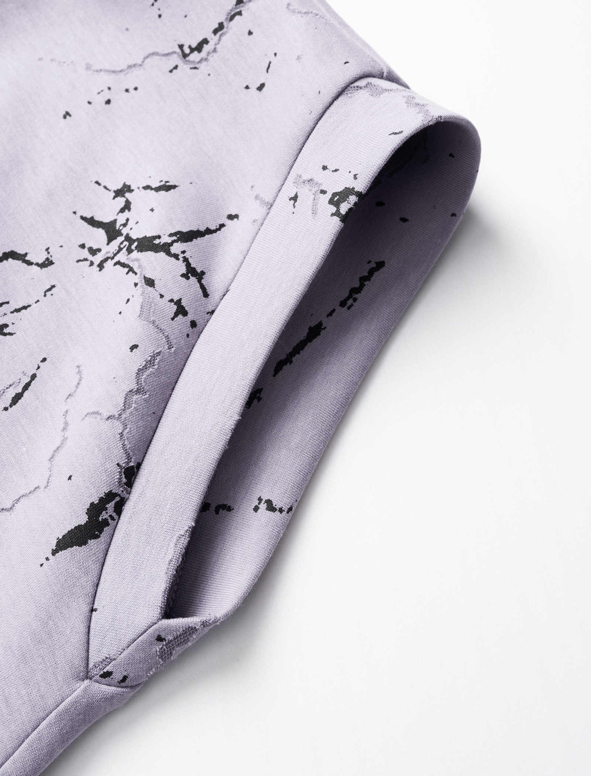 Lilac Marble Print Slit Midi Dress
