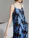 Floral Print Side Slit V-Neck Slip Midi Dress