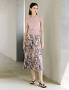 Chiffon Tie Dye Sun Pleated Midi Skirt
