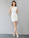 Asymmetric Ruched Metallic Detail Dress