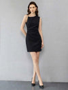 Asymmetric Ruched Metallic Detail Dress