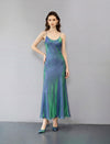 Sleek Draped Slim-Fit Maxi Slip Dress