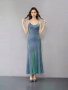 Sleek Draped Slim-Fit Maxi Slip Dress
