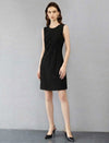 Shimmering Black Defined Waist Slip Mini Gown