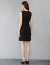 Shimmering Black Defined Waist Slip Mini Gown