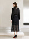 Beaded Neck Pleated Acetate Blouse