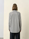 Mulberry Silk Striped Art Print Patch Shirt