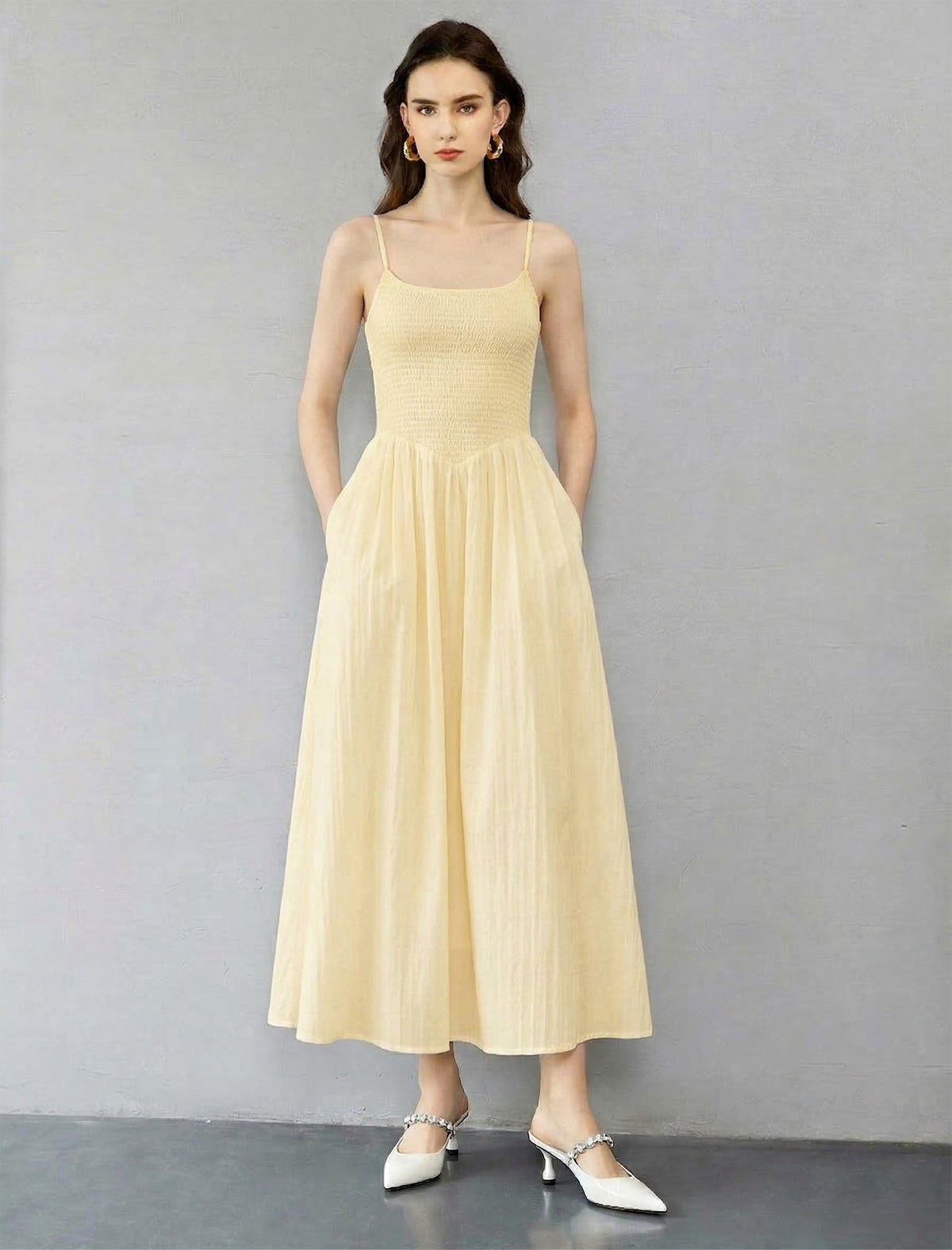 Smocked Cotton Cami Sundress