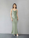 Flowing Silk Open-Back Slip Gown