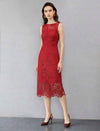 Romantic Embroidered Lace Sleeveless Gown