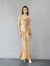 Flowing Silk Open-Back Slip Gown