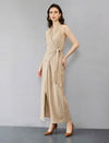 Flattering V-Neck Draped Maxi Dress