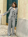 High-Waisted Loose Straight Leg Suit Pants