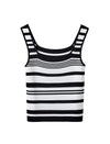 Striped Knit Square Neck Slim Fit Tank Top