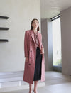 Gathered Waist Double-Breasted Trench Coat